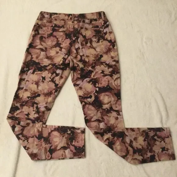 Simply Vera Vera Wang Pants Purple Floral Skinny Size 4 - Picture 11 of 11